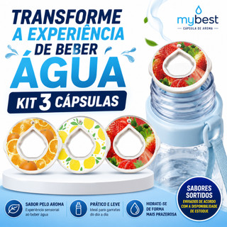 Kit 3 Cápsulas de Aroma MyBest para Garrafa Sensação de Sabor por Aroma Sabores Sortidos