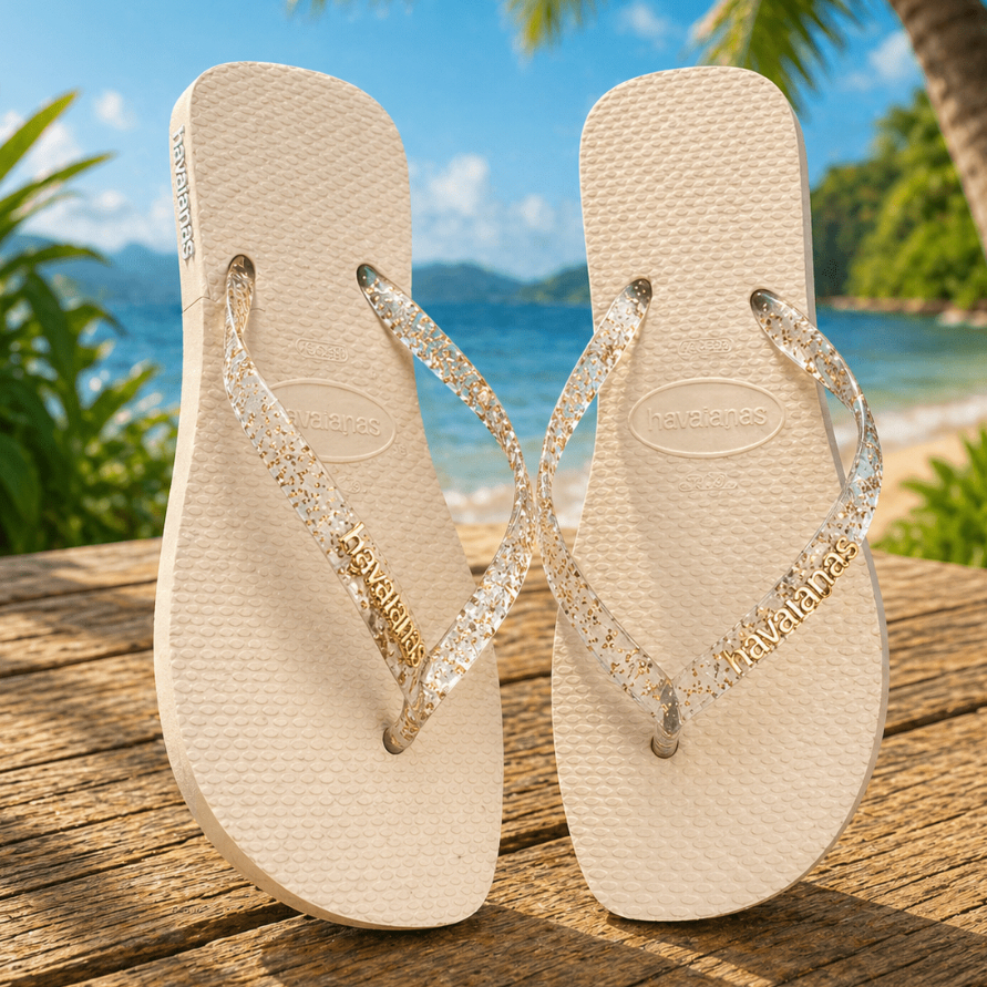 Chinelo Feminino Day Glitter Rasteirinha Confortável Leve Adulto Casual Praia Verão Sandália