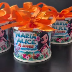 Tubolatas Personalizadas Moana 6x5 cm - Lembrancinhas, Aniversário, Mimos, Festas, Presentes, Chá de Bebê, Maternidade