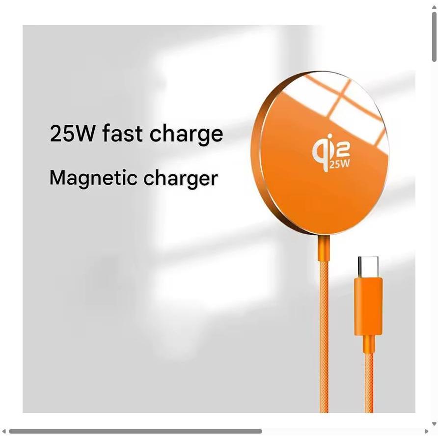 Carregador Magnético Sem Fio Qi2 25W Carregamento Rápido iPhone 17 16 Pro Max Ai