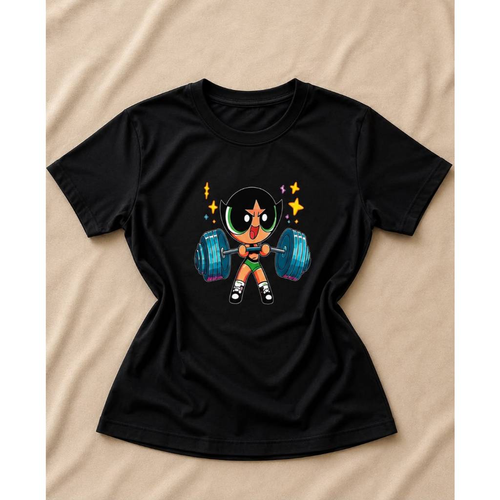 Camisetas Super Poderosa Docinho Feminina Academia 100% Algodão 31.0  Leve Confortável Estilosa Básica