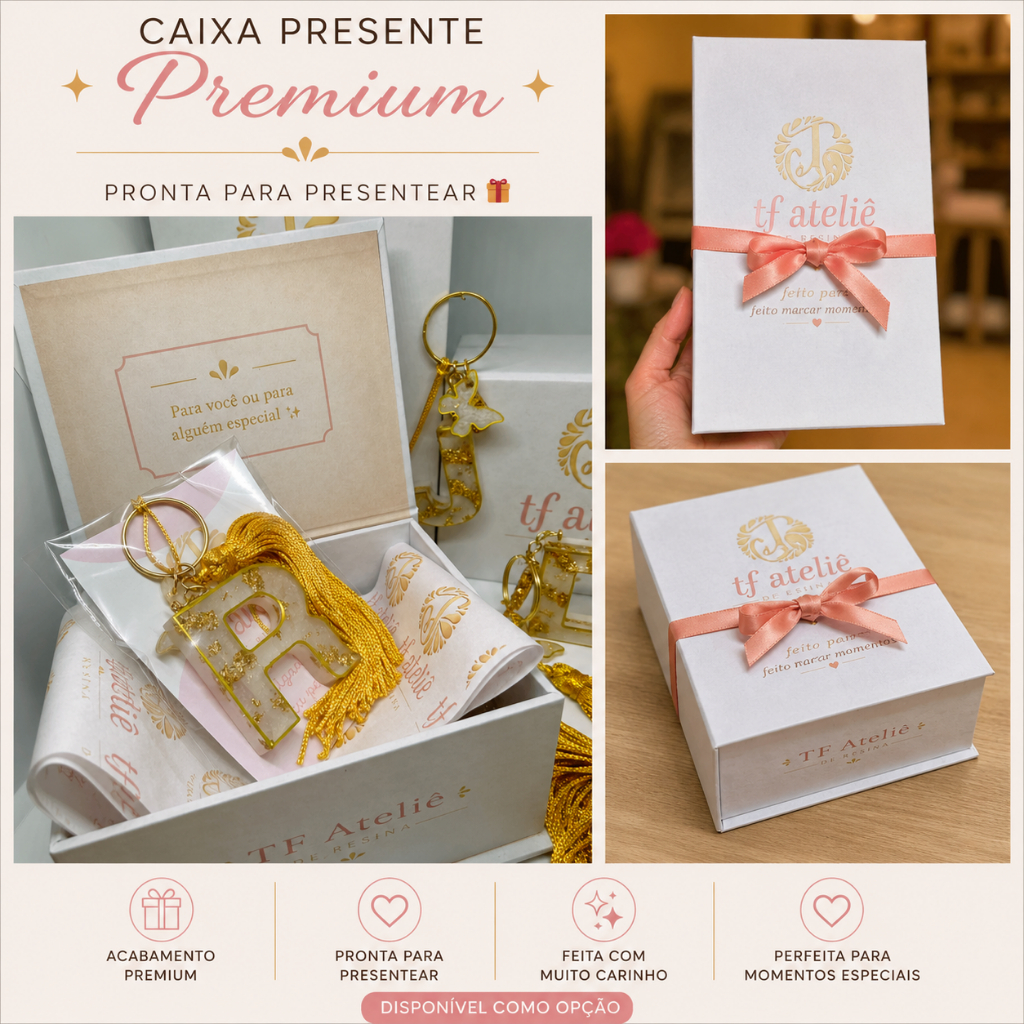 Chaveiro Personalizado de Letra em Resina com Pingente ou Tassel Presente Criativo Artesanal