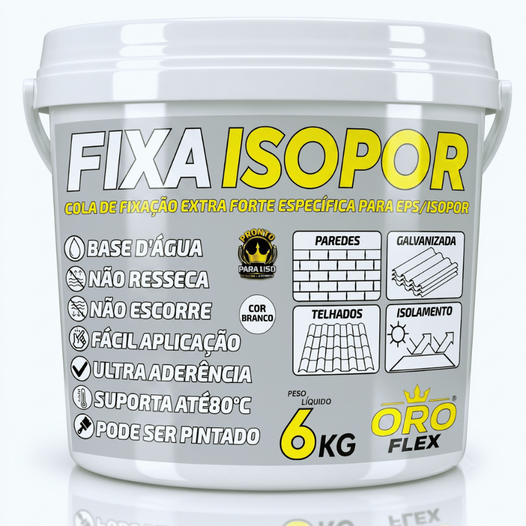 Massa Cola Isopor Alta Fixação Não Derrete Artesanato e Construção 6KG