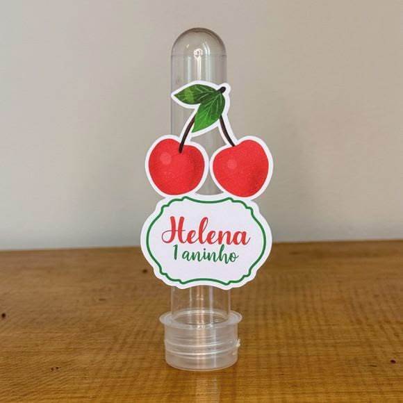 APLIQUE DE TUBETE CEREJINHA LEMBRANCINHA PERSONALIZADOS APLIQUES TUBETE ANIVERSARIO