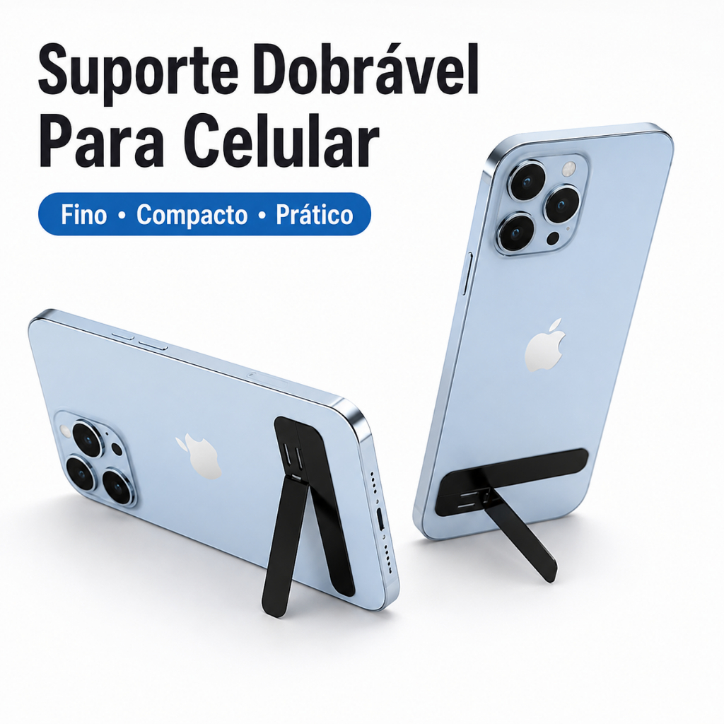 Suporte Dobrável Para Celular 0,6mm Ultrafino Universal Apoio Mesa Smartphone Tablet iPhone Samsung Portátil Fino