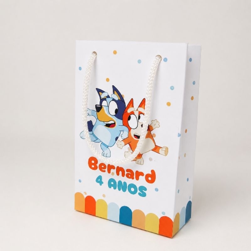 Sacolinha Surpresa MONTADAS, fundo para encaixar TAMANHO 10X16X4 Personalizada Bluey Lembrancinha de Aniversário Festa