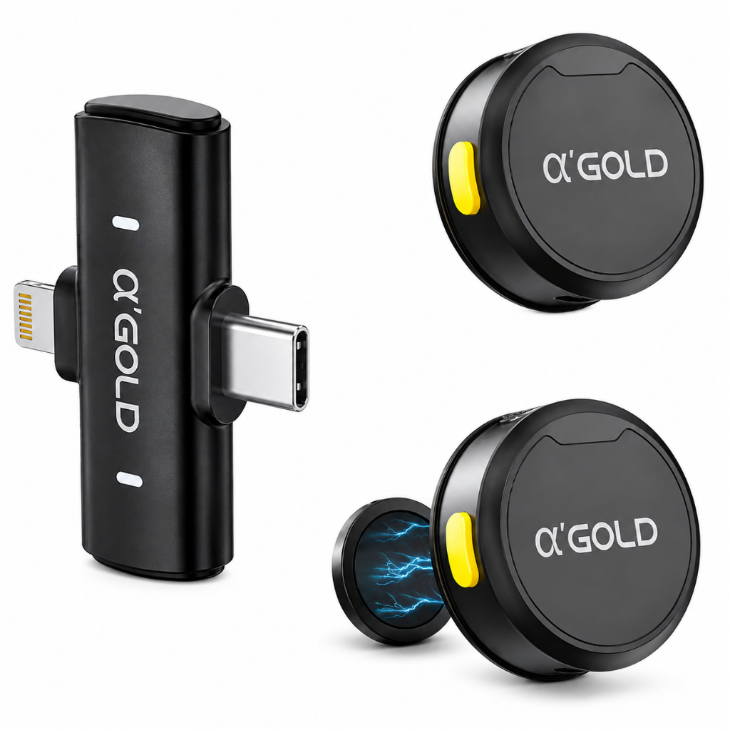 Microfone Lapela A'gold Mcf-38d Sem Fio Para Iphone E Android