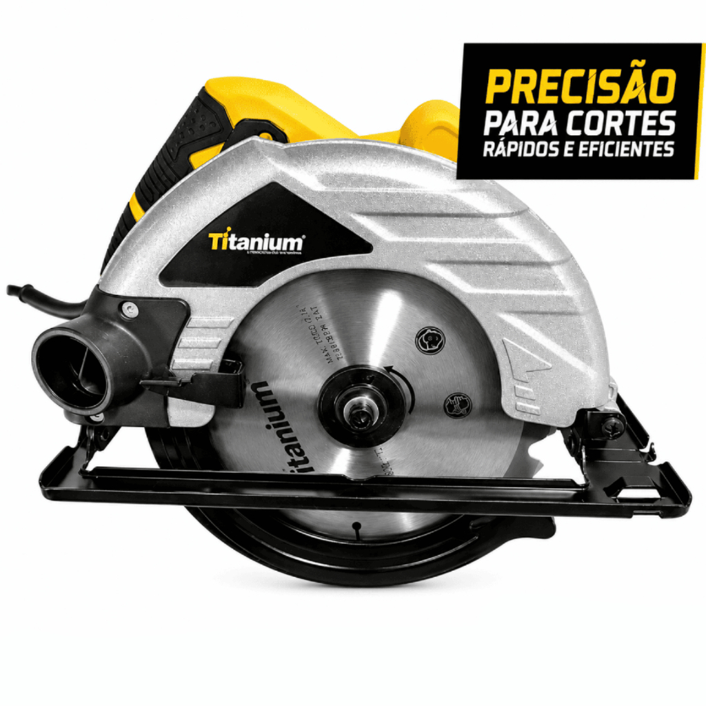 Serra Circular Eletrica De Bancada Mao 1400w Titanium Platina Madeira Com Disco 185mm 7.1/4 110v/127v - Titanium Platina