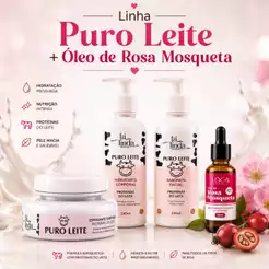 Kit Puro Leite Tá Linda + Óleo de Rosa Mosqueta 30ml