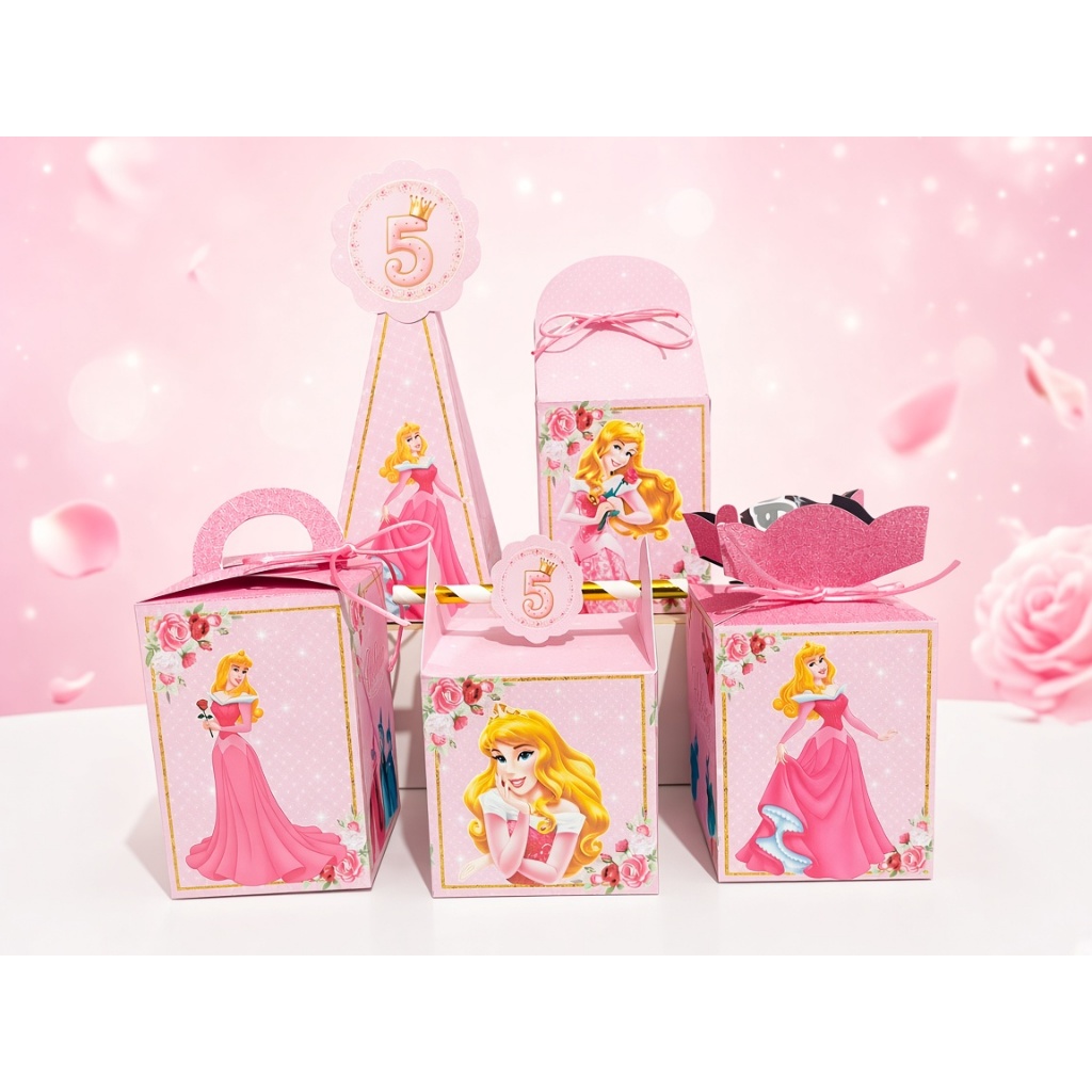 Kit Festa A Bela Adormecida PEGUE E MONTE - caixinhas personalizadas - Lembrancinha de aniversário Infantil