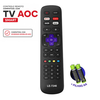 Controle Remoto Smart Tv AOC Roku Tv Netflix Deezer Dazn