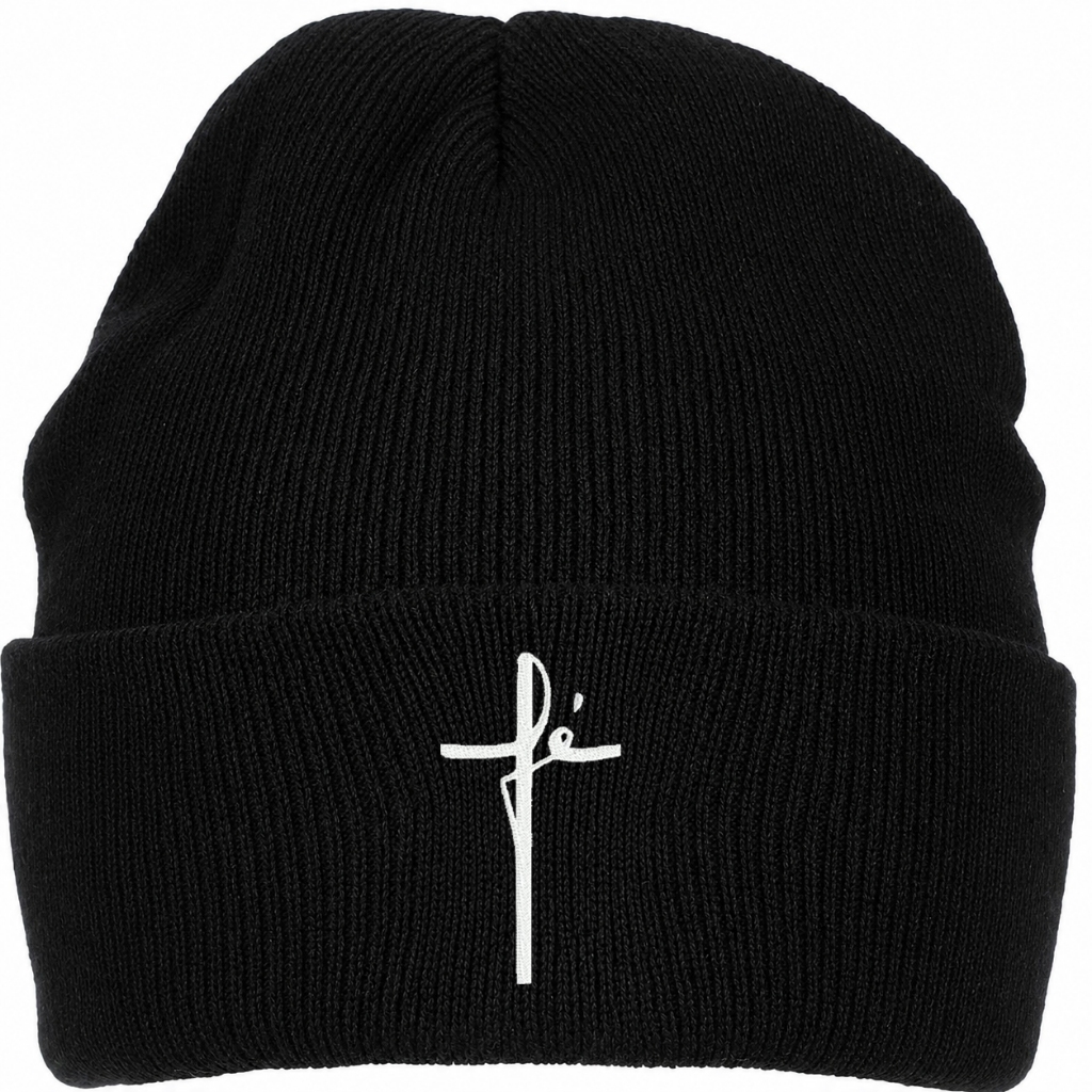 Touca Gorro Fé Bordado Unissex Cristão Religioso Frio Inverno