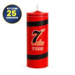 Kit 25 Velas De 7 Dias 100% Parafina Pura 250g Coloridas Decoração