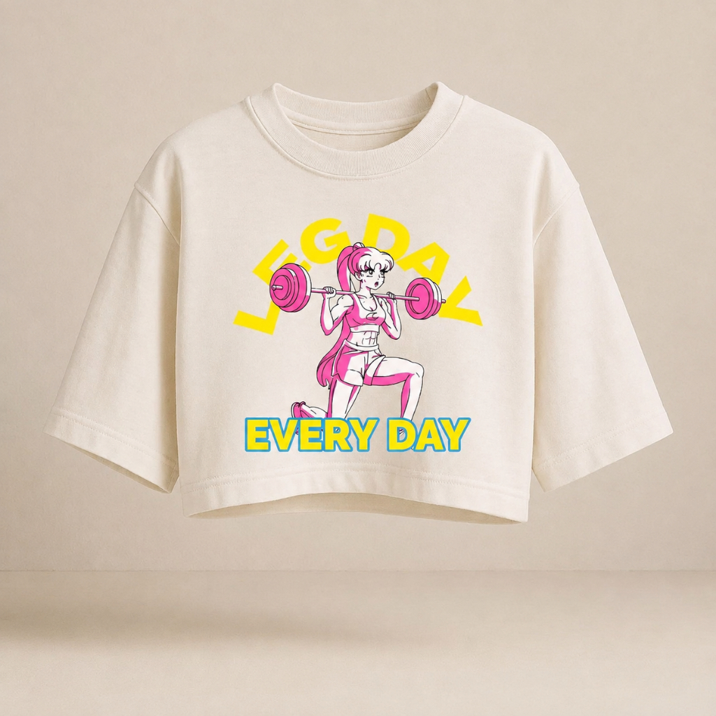 Cropped Academia Oversized Look Feminino Tendencia Estampado Estiloso 100% Algodão