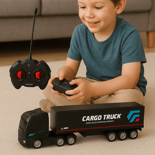 Caminhão Carreta 4 Canais com Controle remoto Super Carga Truck Recarregável Brinquedo menino