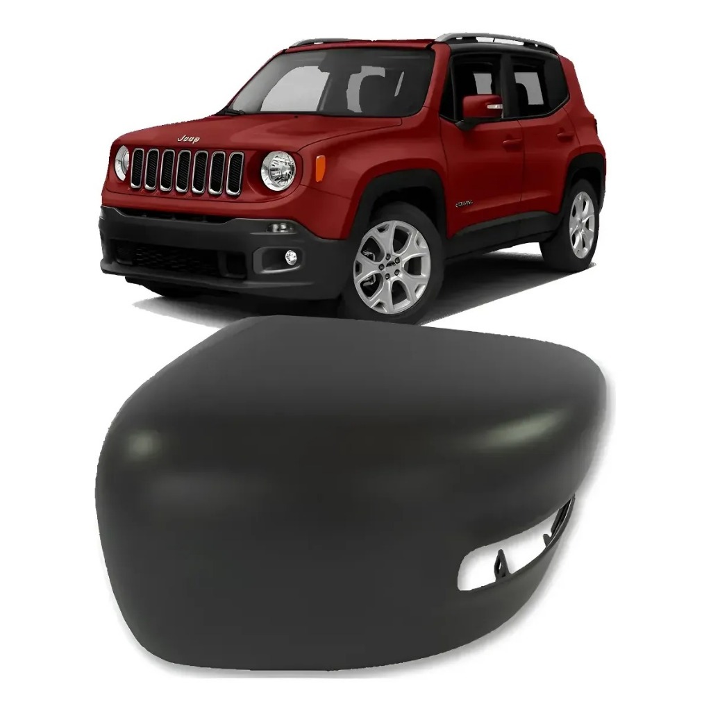 Capa Retrovisor Renegade 2015 A 2022 Preto Com Furo Seta