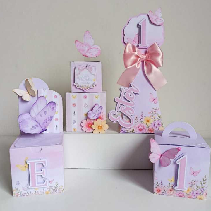 Caixinhas Personalizadas Jardim das Borboletas | Lembrancinhas Jardim | Kit festa Borboletas