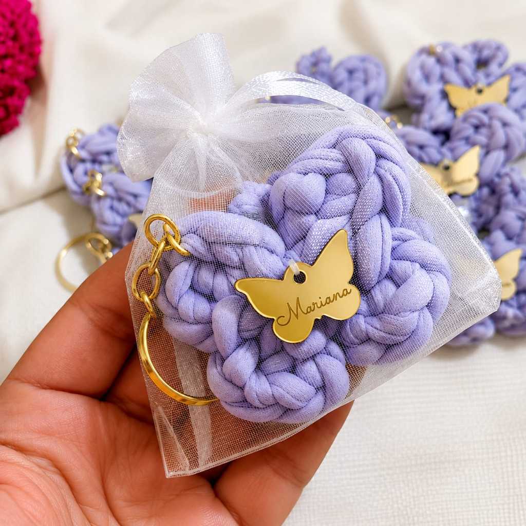 40 Lembrancinhas Chaveiro De Borboleta Personalizada Com Nome Embalagem Maternidade Chá De Fraldas Jardim Encantado