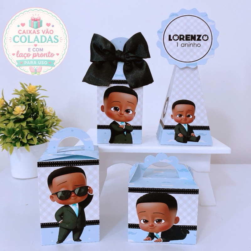 Kit Festa Poderoso Chefinho Moreno Caixinhas Personalizadas Lembrancinhas Infantil Aniversário