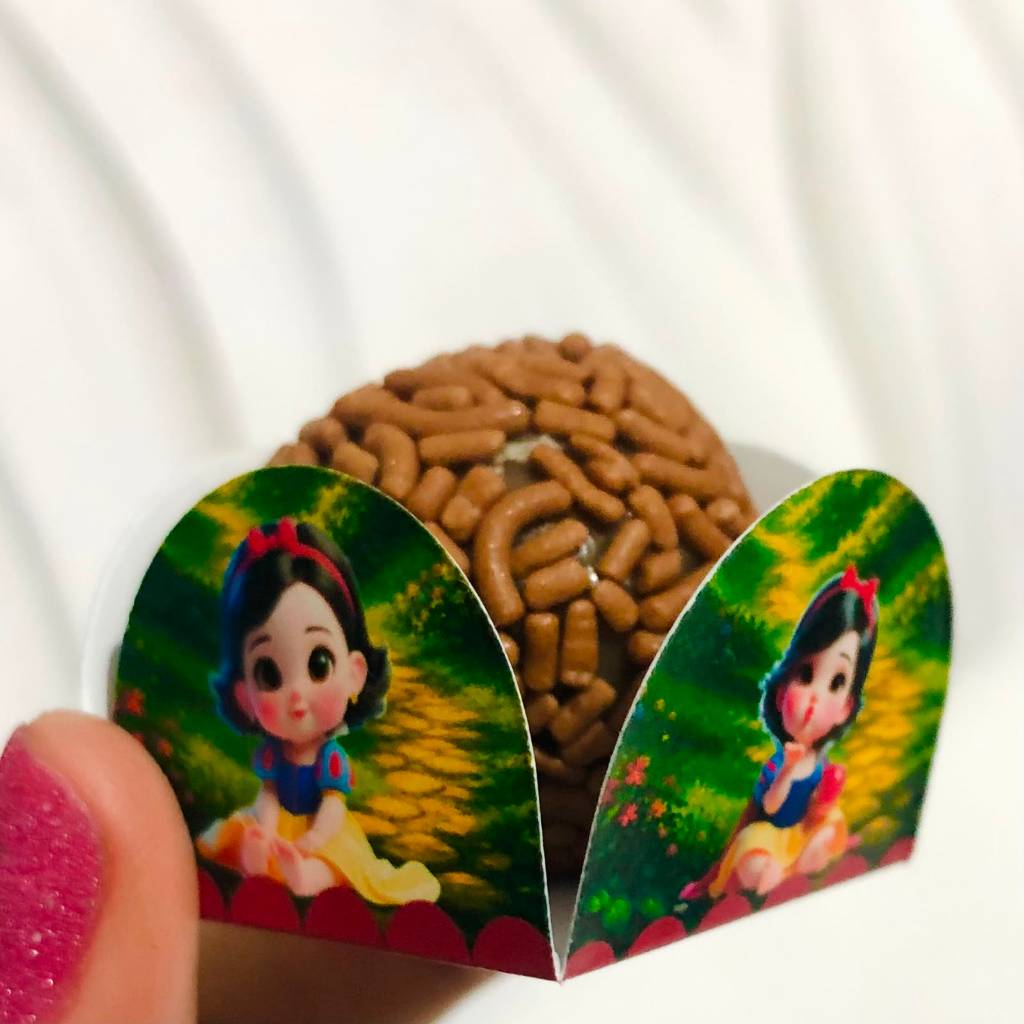 Forminha para Doces Branca de Neve Cute baby | Porta Brigadeiro e Beijinho | Personalizado Festa Infantil