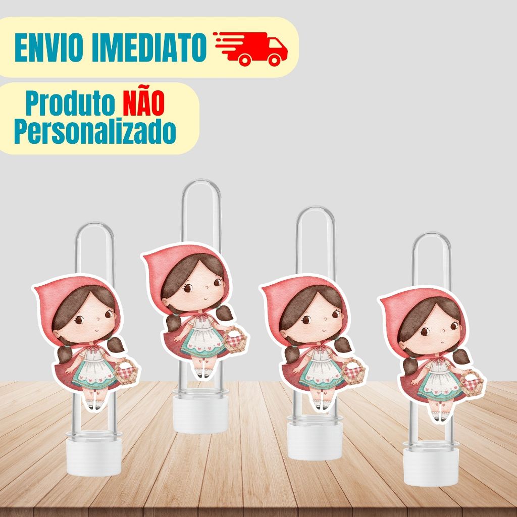 Aplique Tag Para Tubete Chapeuzinho Vermelho | Personalizado | Lembrancinha Festa Infantil | Aniversário