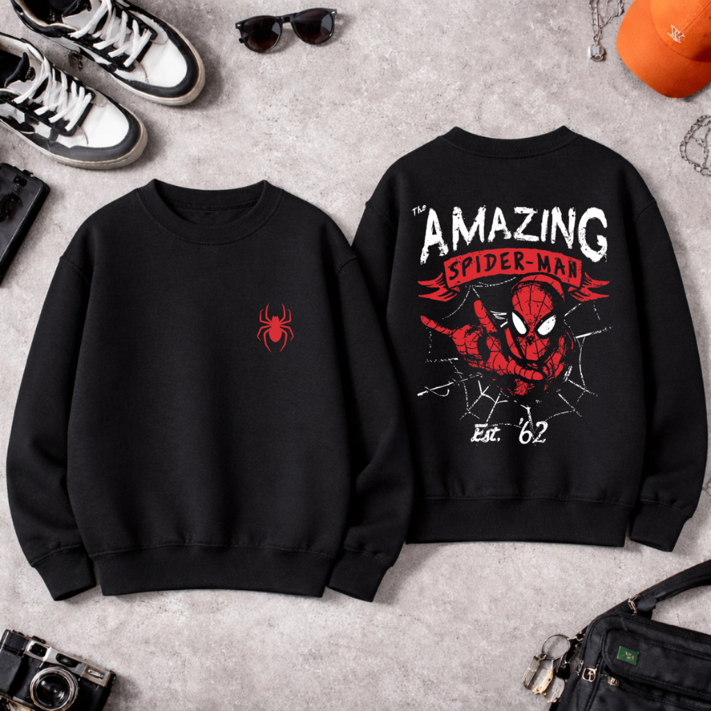 Moletom Careca Blusa Spider Man Homem Aranha Unissex Premium Franelado Quentinho Macio