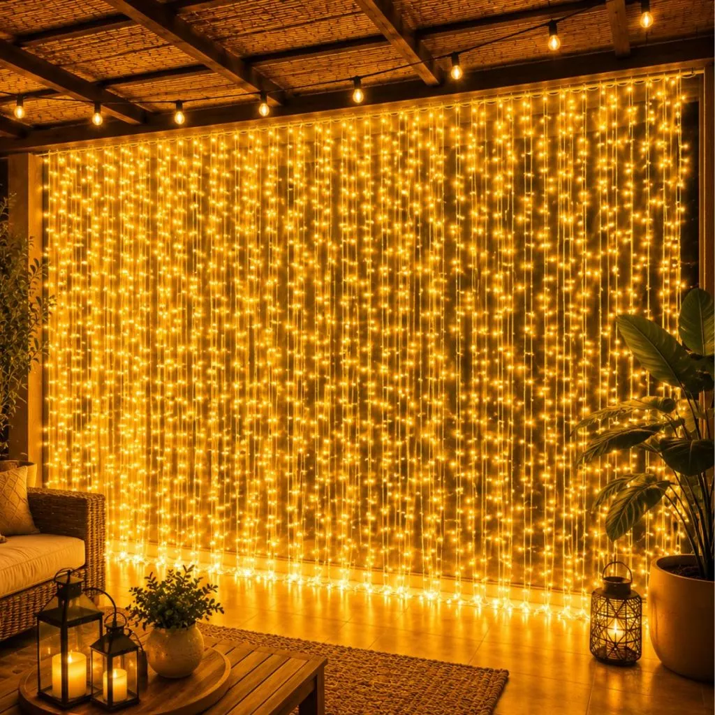 Cortina de LED Fada Cordão de Luz Janela Estrelas Guirlanda de Natal Alimentada por USB — imagem 1