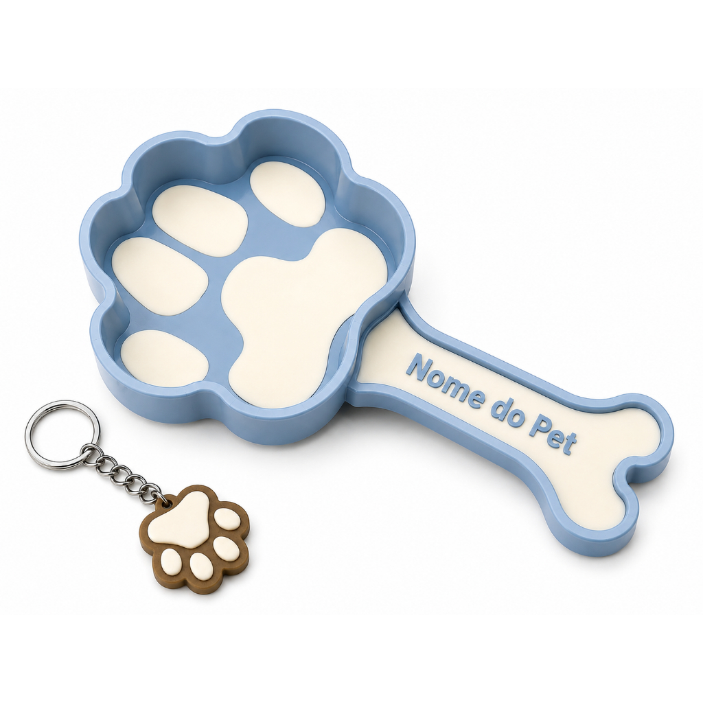 Dosador de Ração Pet 25g – Colher Medidora para Cães e Gatos Personalizada com Nome + brinde