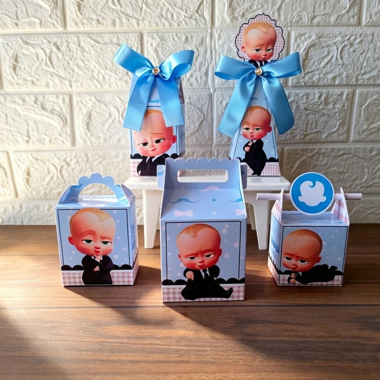 Kit Caixas O Poderoso Chefinho personalizadas COM LAÇO / Lembrancinha de Festa /Aniversário / O Poderoso Chefinho