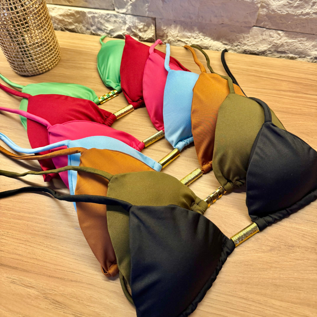 Biquini Cortininha Amarração Bojo Removível Moda Praia Verão