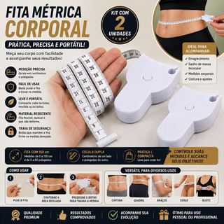 kit 2 Unidades De Fita Métrica Telescópica  Medidor