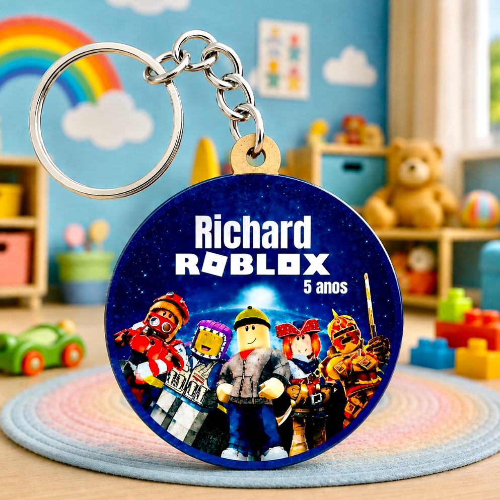 Kit Chaveiro ADESIVADO ROBLOX PERSONALIZADO, para escola igreja decoração festa aniversário lembrancinha