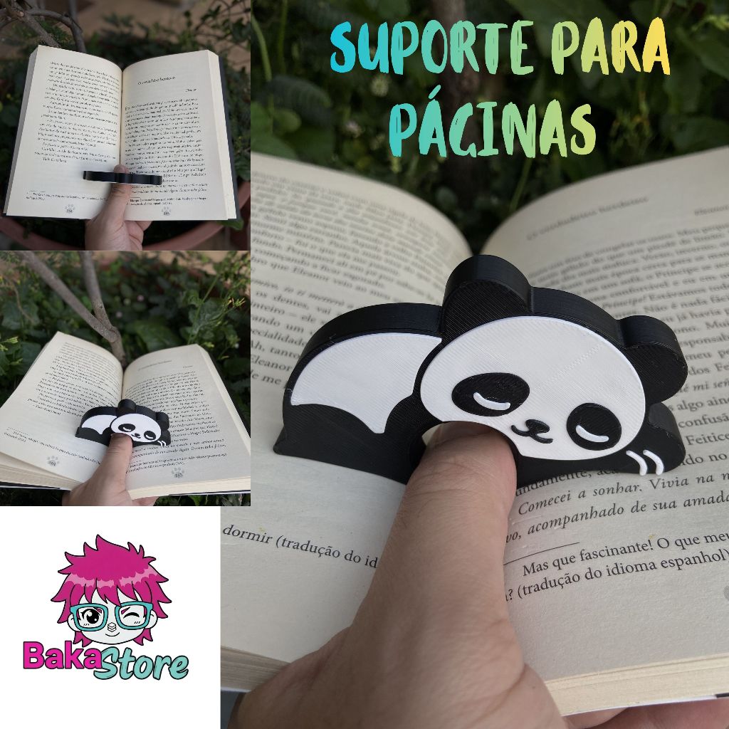 Suporte Anel para Páginas de Livros Panda | Prendedor de Páginas para Leitura Panda | Mar…