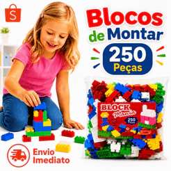 Bloco De Montar Infantil 250 Peças Coloridas Lego Saco Ziplock Peças de Montar Brinquedo Infantil Presente Crianças
