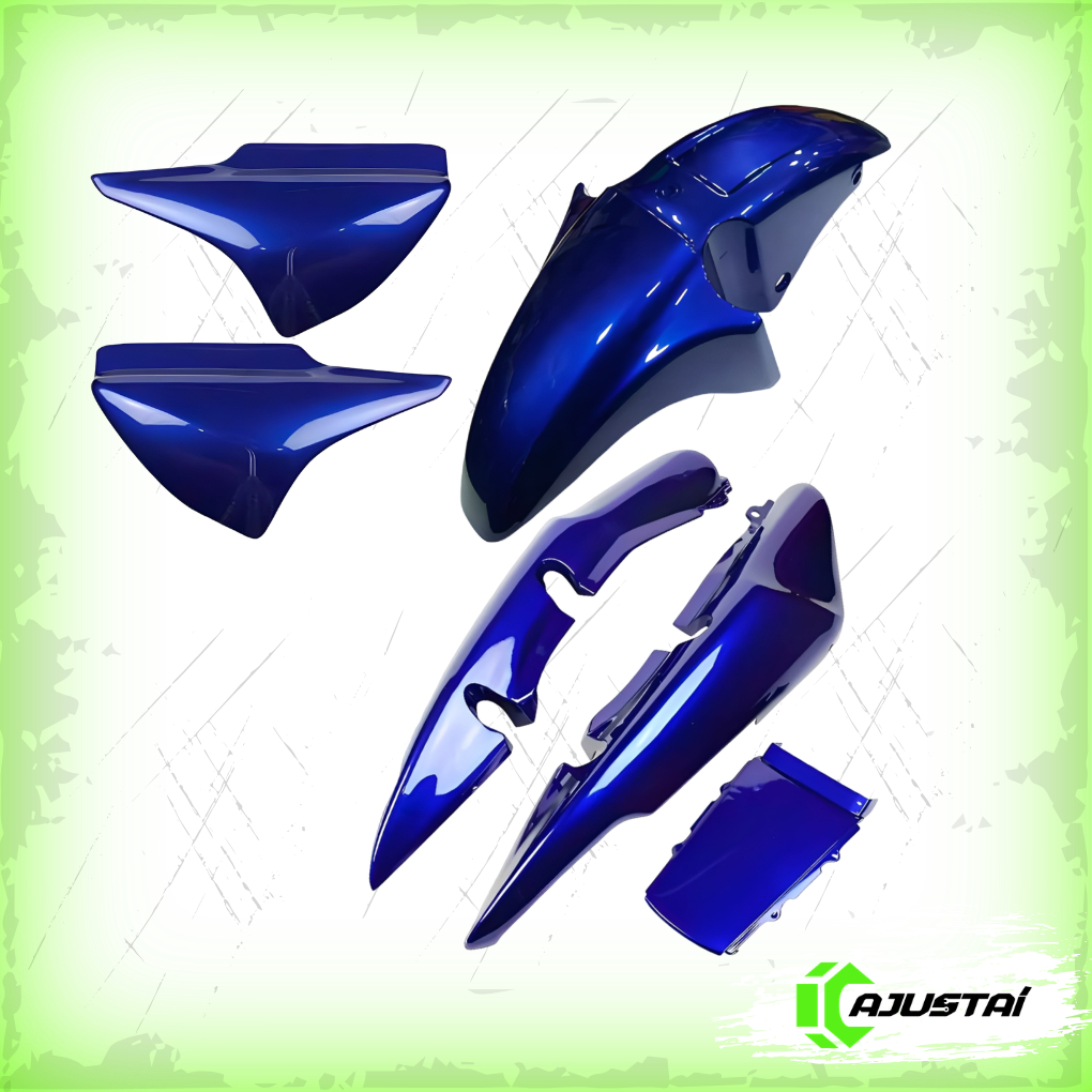 Kit Jogo Carenagem Compativel com Titan 150 Azul Caraiva/Iguapé/Myth/Twister 2004/2008 KS, ES e ESD