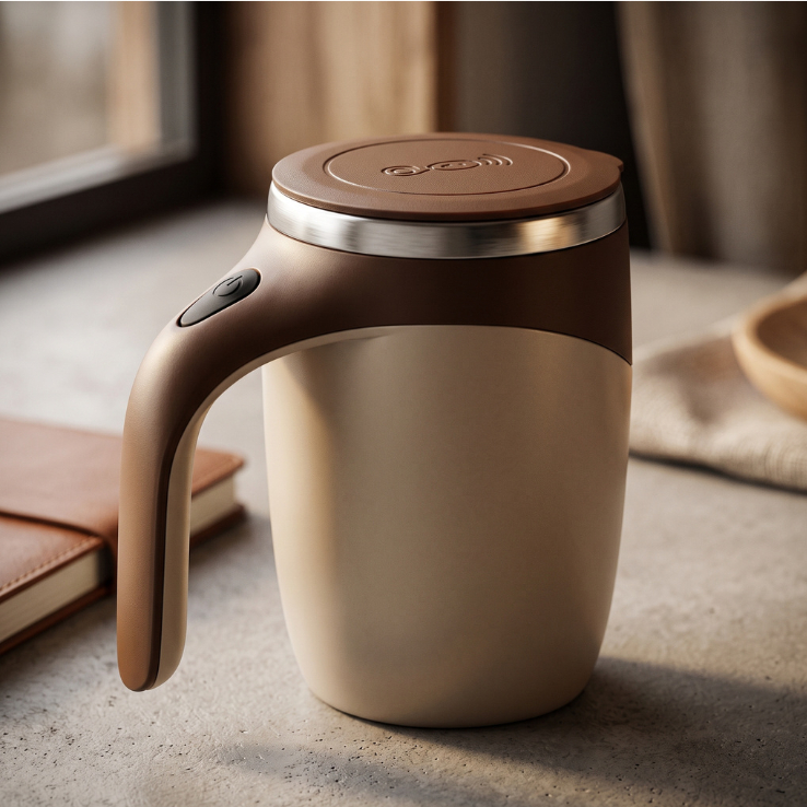 Caneca Misturador Inox Eletrica Automatica 380ml Mixer Portatil Compacto Sortido Café Shake Whey
