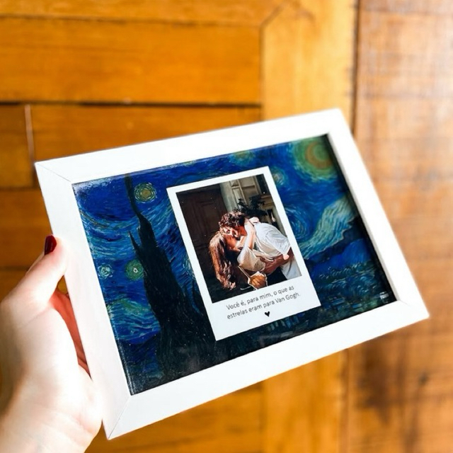 Quadro Personalizado Noite Estrelada Casal | Quadro Personalizado Presente para Namorado | Quadro Noite Estrelada