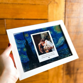 Quadro Personalizado Noite Estrelada Casal | Quadro Personalizado Presente para Namorado | Quadro Noite Estrelada