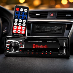 Som Automotivo Rádio Carro Pendrive 2 USB Bluetooth Cartão SD RCA Aceita Controle Longa Distância
