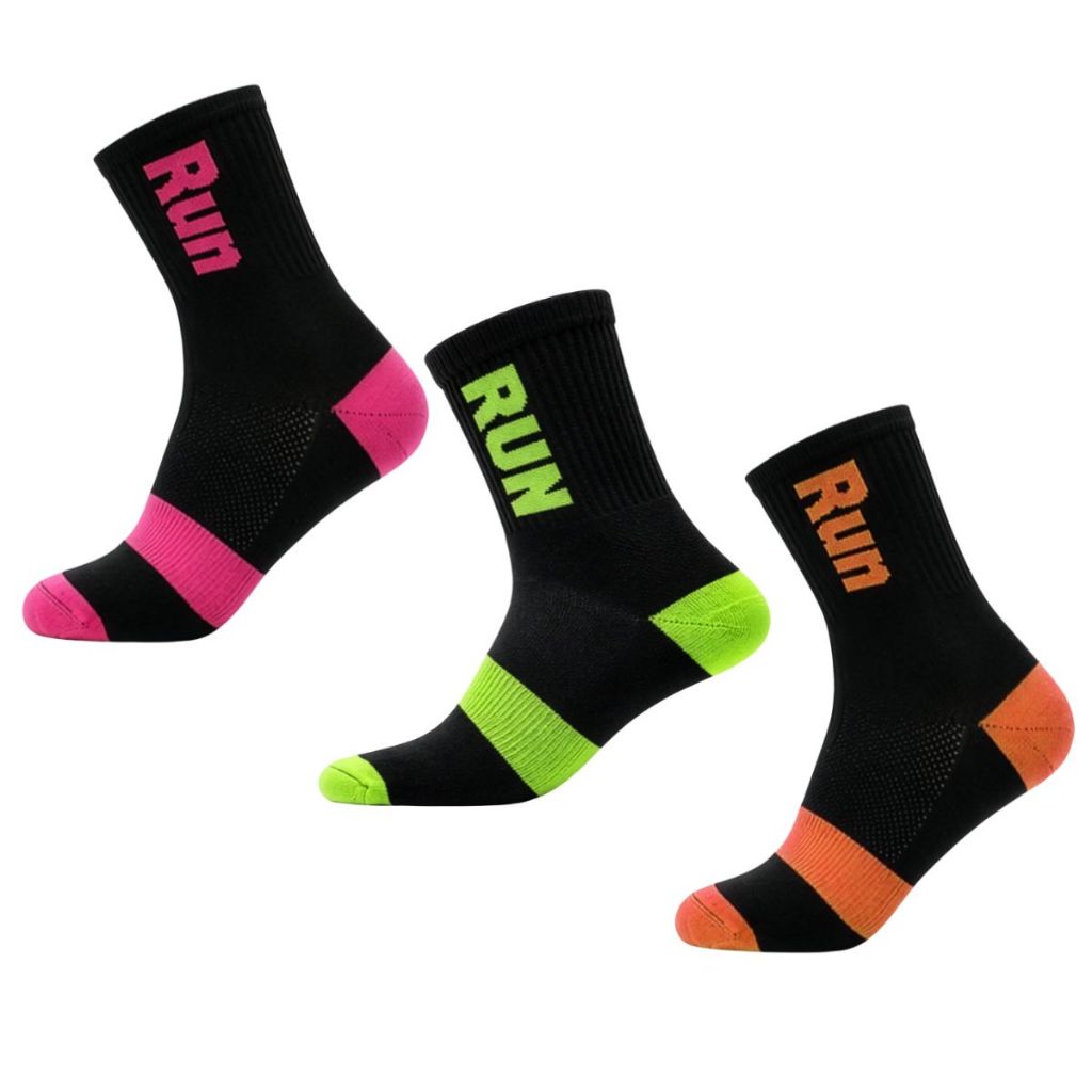 Kit 3 Pares Meia Cano Medio Poliamida Esportiva Ciclismo Corrida Crossfit Academia