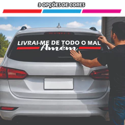 Adesivo para carro Livrai-me de todo mal Amém Adesivo Automotivo
