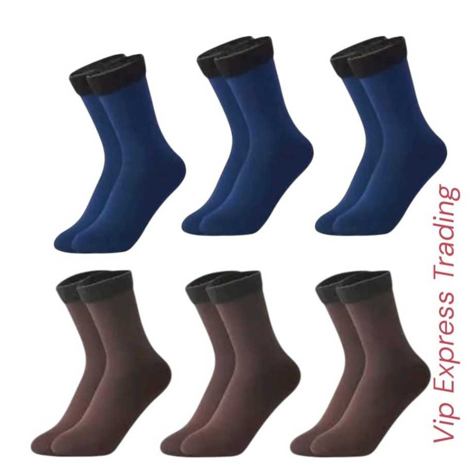 Kit Com 1,2, 3, 4, 5 ou 6 Pares de Meia Térmica Feminina Forrada de Inverno Várias cores