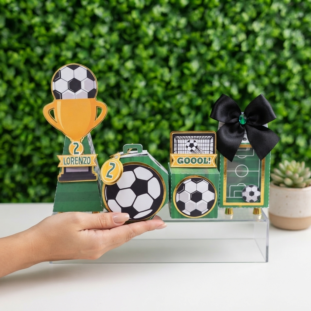 Kit Festa Futebol Personalizado | Caixinhas e Lembrancinhas para Aniversário Infantil