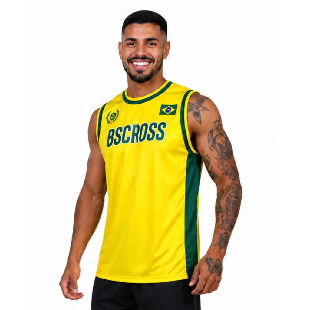 Regata Masculina Esportiva BSCross Brasil Crossfit Academia Musculação Treino