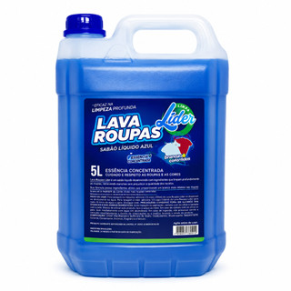 Sabão Líquido Azul 5L Limpa Líder Para Roupas Lavagem Profunda