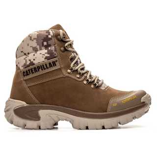 Coturno Masculina de Couro Nobuck 2064 Creme Coturno Botas Botina Botinha Masculino 35 ao 48