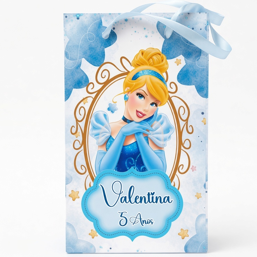 Sacolinha Lembrancinha Cinderela Personalizada aniversário infantil decoração festa