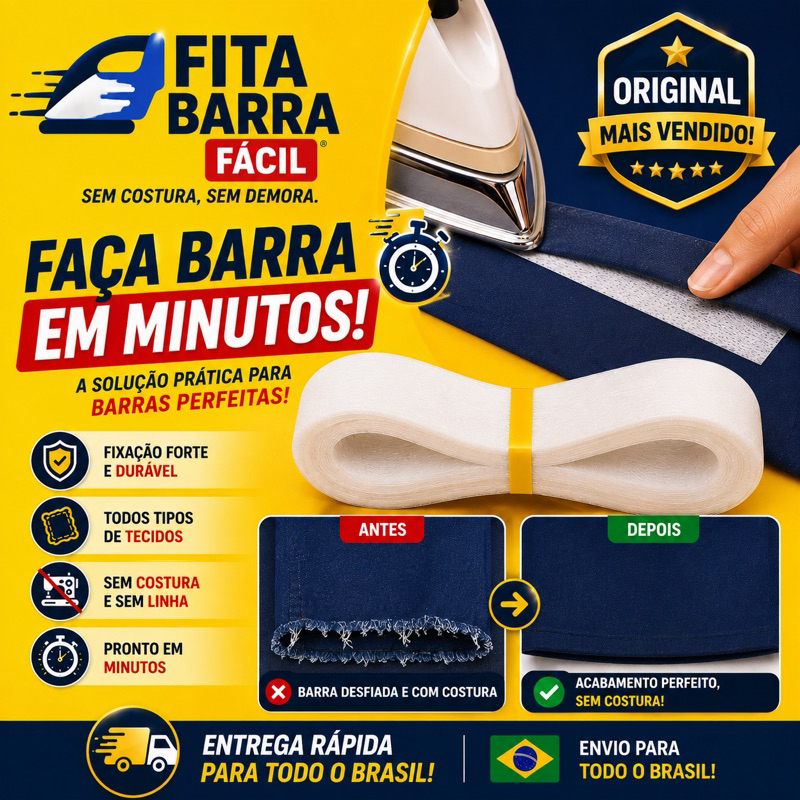 Fita Barra Fácil ® ORIGINAL- bainha Barra Calça Jeans Roupa Bainha cortina Ferro
