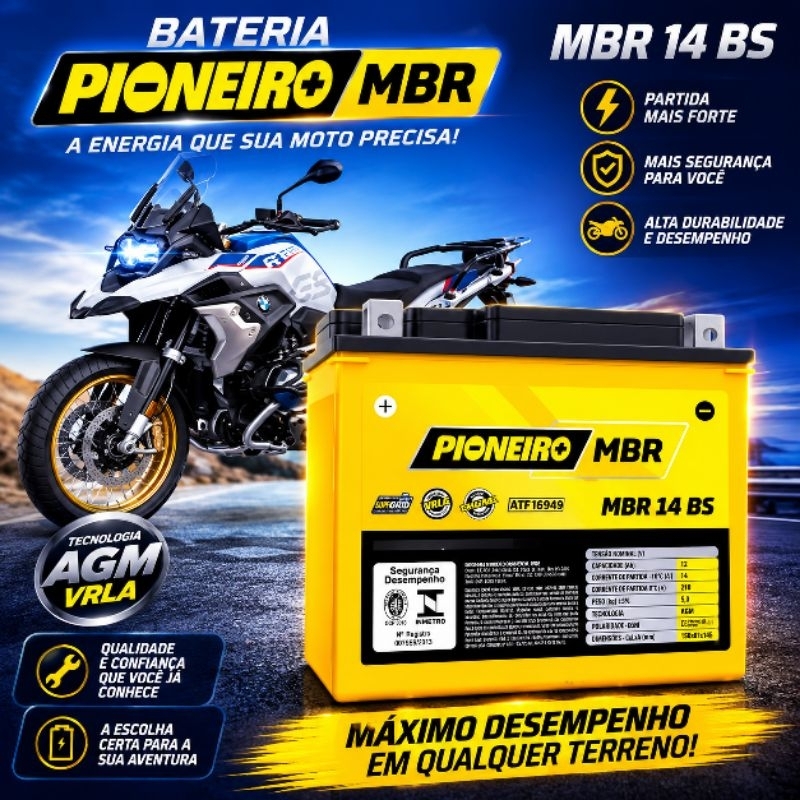 Bateria Para Gs 800/1200 Mbr 14 Bs 12v 13ah