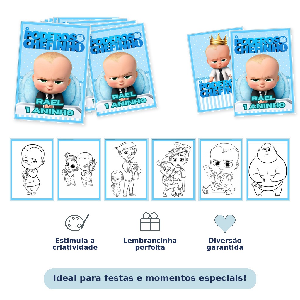 Mini Livro De Colorir PODEROSO CHEFINHO Personalizado 10x7cm - Lembrancinha P/ Maletinha Acrílica Saquinho Surpresa